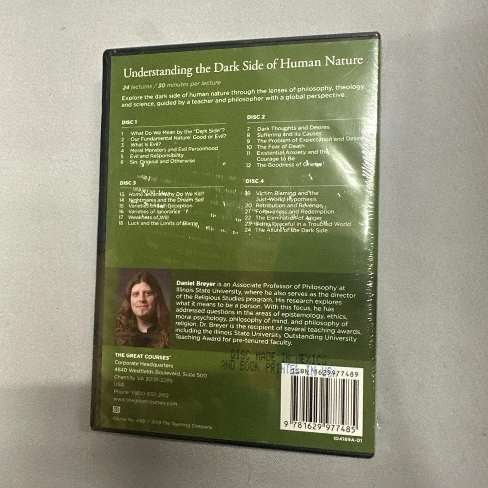 The Great Courses: Understanding the Dark Side of Human Nature (4 DVDs & Guide)